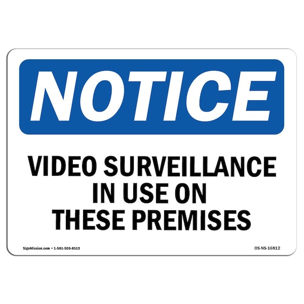 Sign, 3.5" H, 5" W, Video Surveillance In Use These Premises Sign, Landscape, NS-D-35-L-16812-10PK